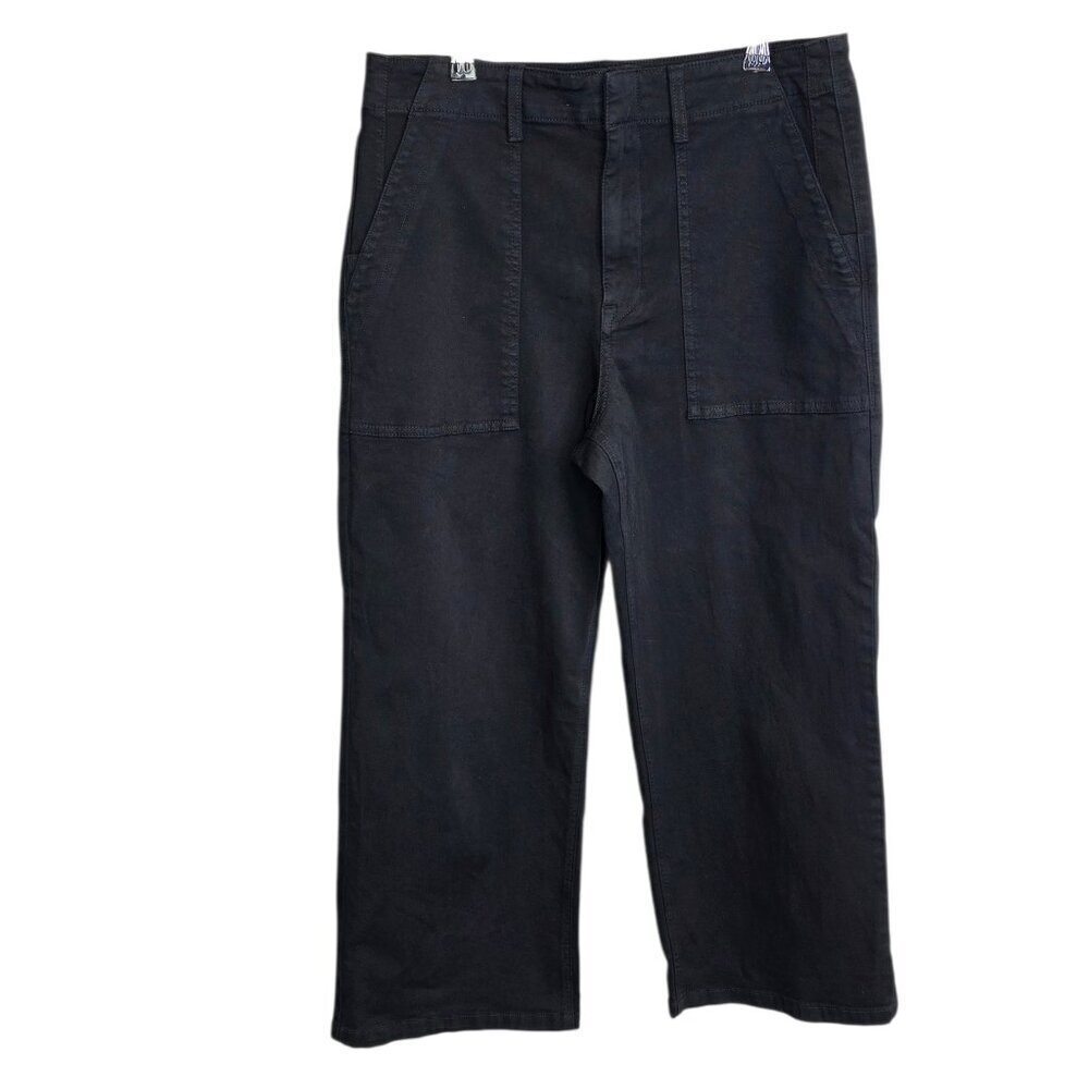 PISTOLA Sophia Wide Leg Utility Pants, Cropped, Black, Size 30, Hi-Rise, Twill